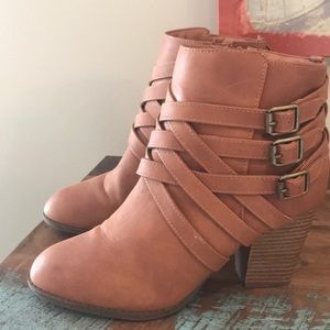 Charlotte Russe light brown booties